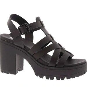 MIA Black strappy Sandals with block heel size 6